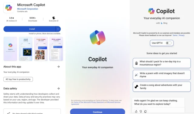 Microsoft Copilot agora como aplicativo para Android e iPhone