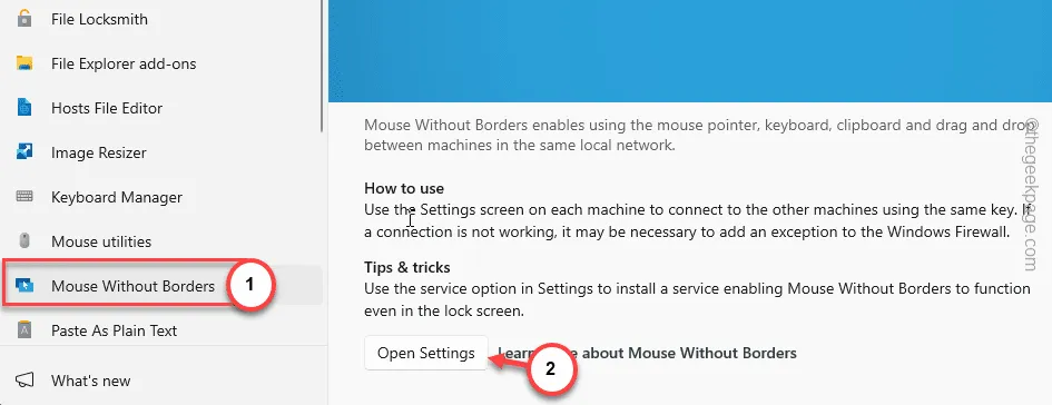 mouse sem brdrs abrir configurações mínimas