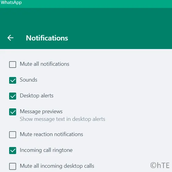 silenciar notificações no WhatsApp Windows 11
