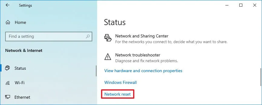 Windows 10 21H1 Netzwerk-Reset