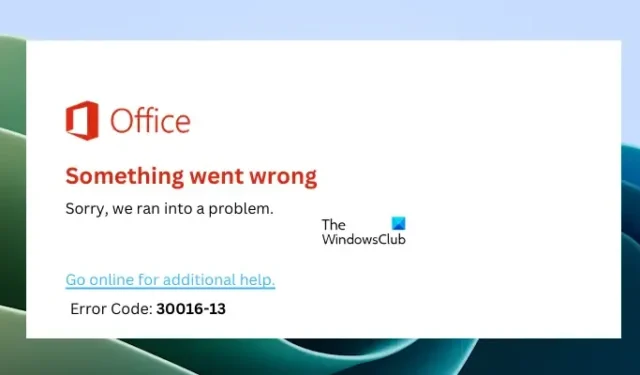 Codice di errore di installazione di Office 30016-13 [fissare]