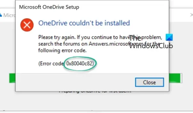 Code d’erreur OneDrive 0x80040c82 [Correctif]