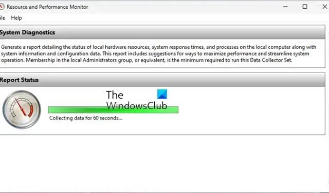 Performance Monitor è bloccato nella raccolta dei dati per 60 secondi