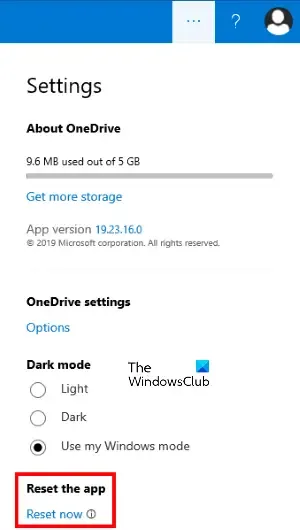 Setzen Sie die OneDrive Store-App zurück