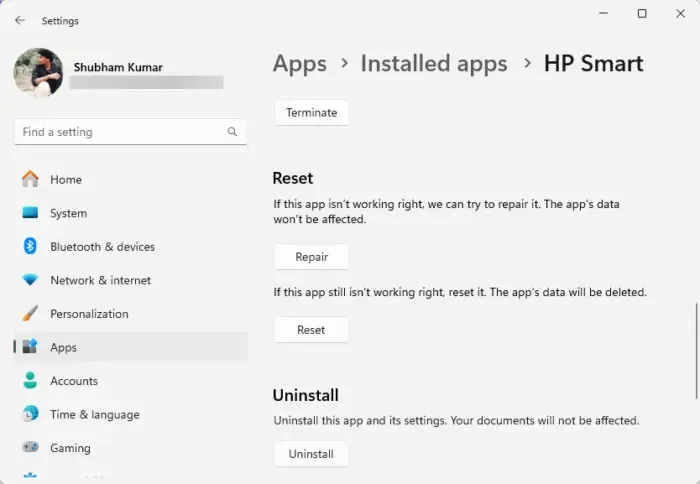 L'app HP Smart non si apre funzionante o non rileva la stampante