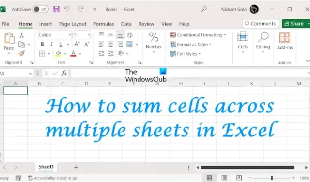Hoe cellen op meerdere bladen in Excel op te tellen