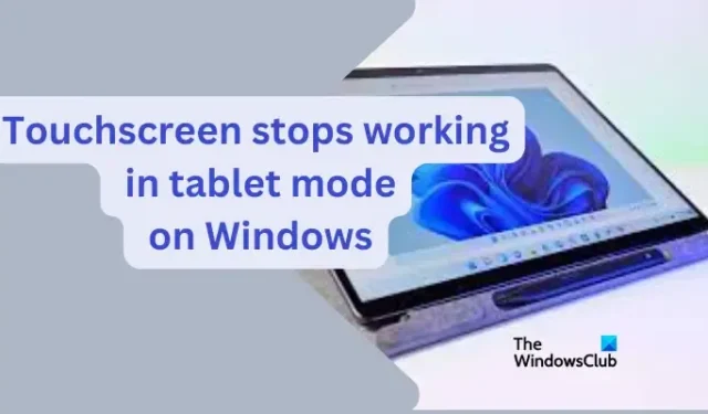 La pantalla táctil deja de funcionar en modo tableta en Windows 11/10