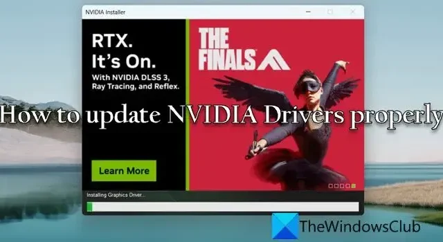 Windows 11/10에서 NVIDIA 드라이버를 올바르게 업데이트하는 방법
