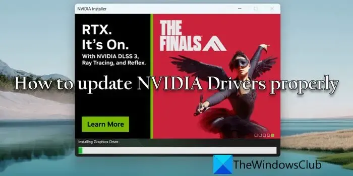 NVIDIA 드라이버를 올바르게 업데이트하십시오.