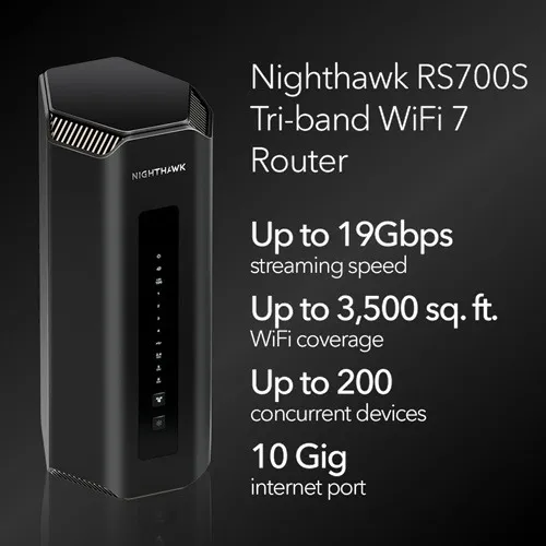 Netgear Nighthawk RS700S ルーター、Wi-Fi 7 対応。
