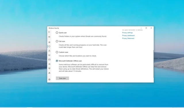 Een offline virusscan uitvoeren met Microsoft Defender op Windows 10