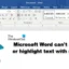 Program Microsoft Word nie może zaznaczać ani wyróżniać tekstu myszą