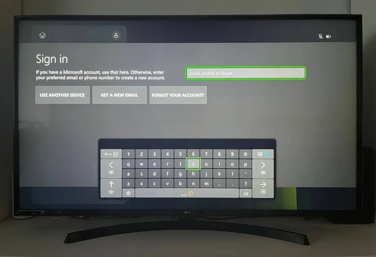 Xbox-Anmeldebildschirm