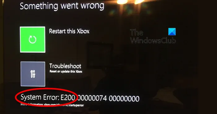 Xbox-Systemfehler E200 [Fix]