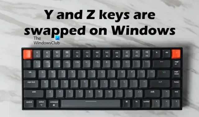 As teclas Y e Z são trocadas no Windows 11/10