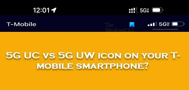 Qual é o significado do ícone 5G UC vs 5G UW em seu smartphone T-mobile?