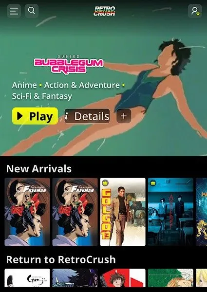 Sites de aplicativos de streaming Beset Assistir Anime Retrocrush grátis