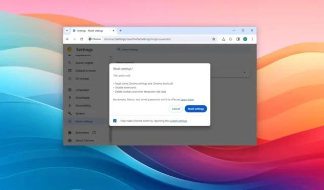 Windows 11、10のGoogle Chromeの設定をデフォルトにリセットする方法