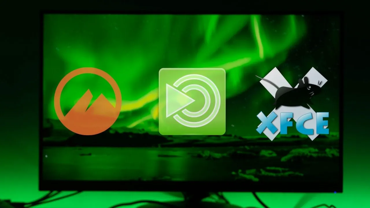 Ein Foto eines Desktop-Monitors mit grünem Hintergrundlicht.