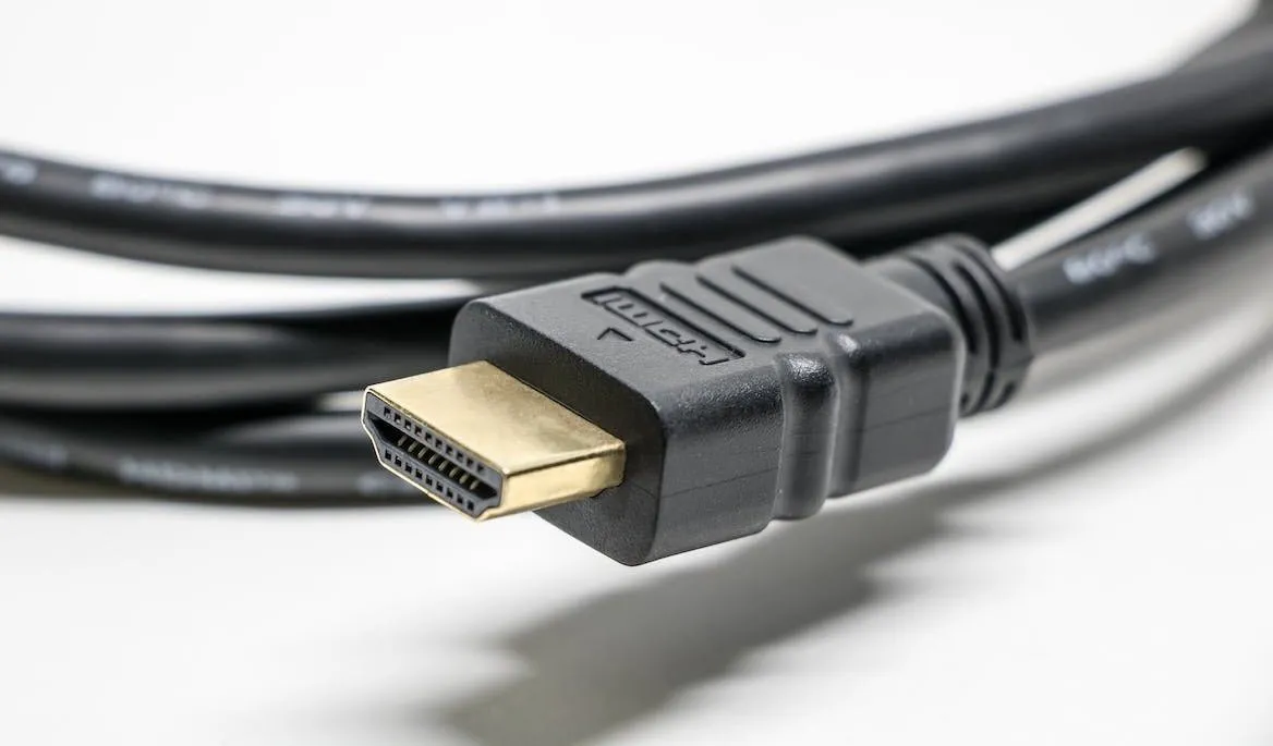 Primer plano de un cable HDMI