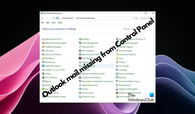 Posta di Outlook mancante dal Pannello di controllo in Windows 11