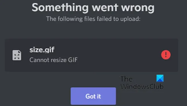Discord No se puede cambiar el tamaño del error GIF [Solucionar]