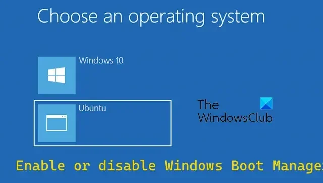Aktivieren oder deaktivieren Sie den Windows-Boot-Manager unter Windows 11/10