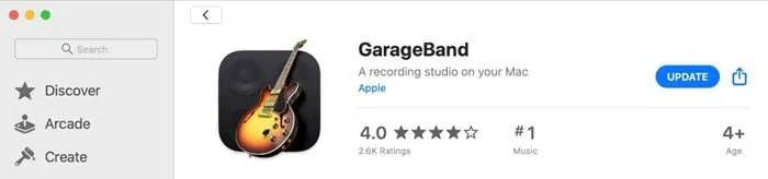 GarageBand nell'App Store