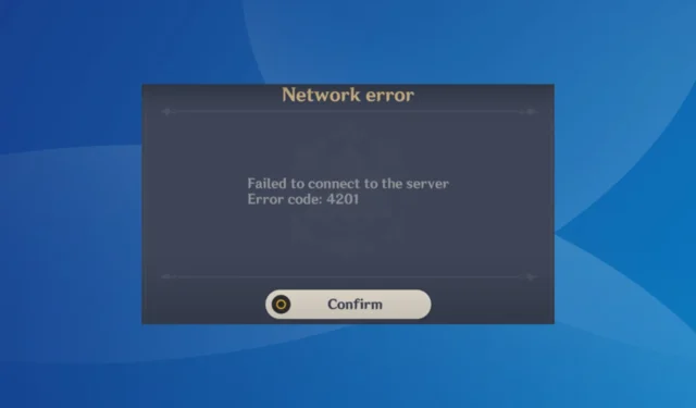 Code d’erreur Genshin 4201 : comment le réparer sur mobile et PC