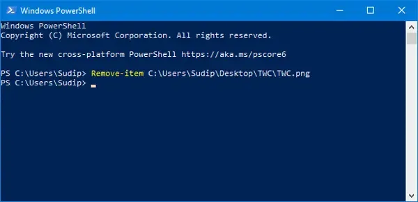 Eliminar archivos usando Windows PowerShell