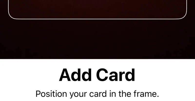 Adicionando um novo cartão para corrigir o problema de não funcionamento do Apple Pay.