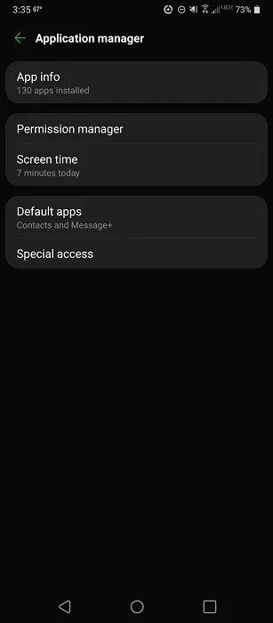 Activation de l'autorisation d'accès spécial dans Android.