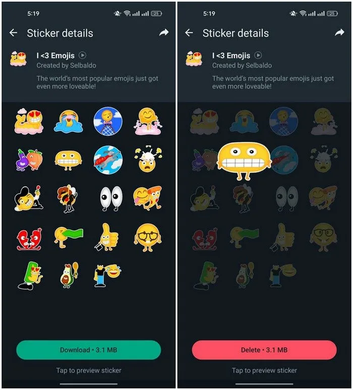 Paquete de pegatinas I <3 Emoji para WhatsApp