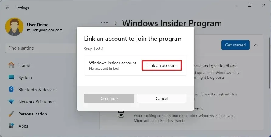 Windows 11 インサイダー リンク アカウント