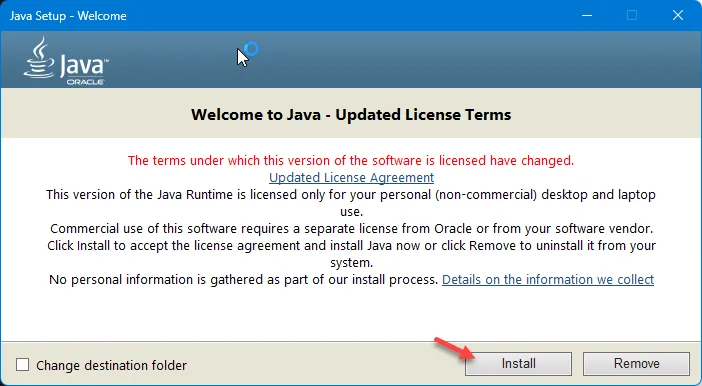 Installieren Sie Java min