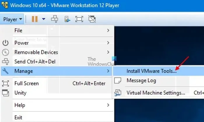 Instale ferramentas VMware