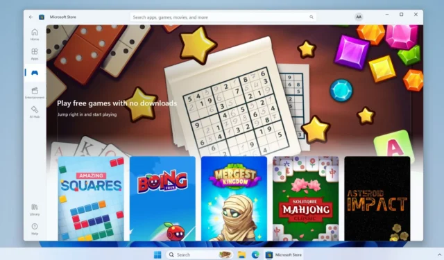 Microsoft Store introduceert nieuwe ‘Arcade’-functie zonder downloadgames op Windows 11