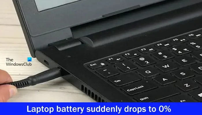 La batterie d'un ordinateur portable tombe soudainement à 0 %