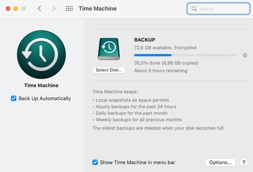 Mac-tijdmachine