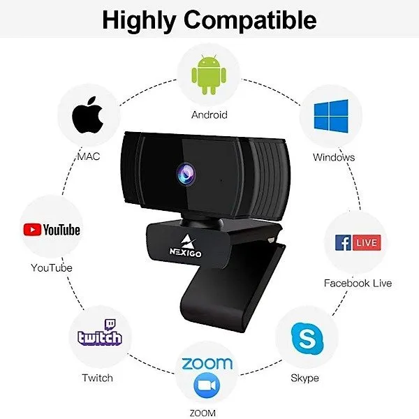 Webcam Nexigo con compatibilità microfono