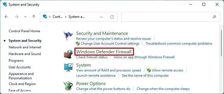 Windows Defender ファイアウォール