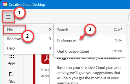 preferências Adobe Cloud Min