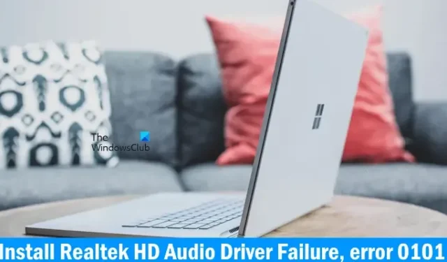 Installazione del driver audio Realtek HD guasto, errore 0101