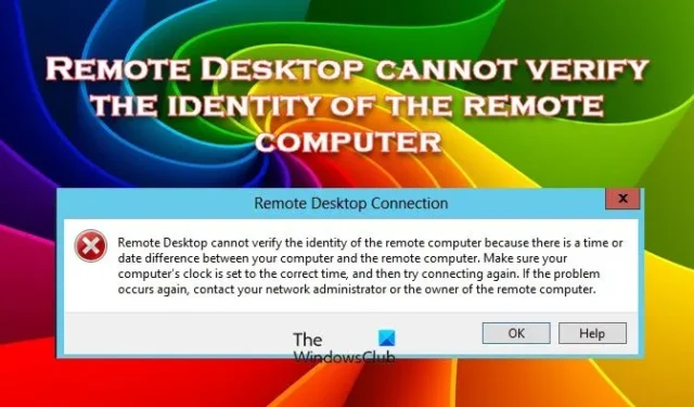 Desktop remoto non può verificare l’identità del computer remoto