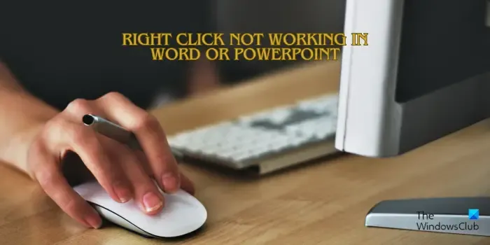 Clique com o botão direito não funciona no Word ou PowerPoint