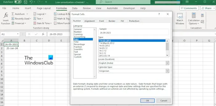 Excel ändert Datumsangaben in Zufallszahlen