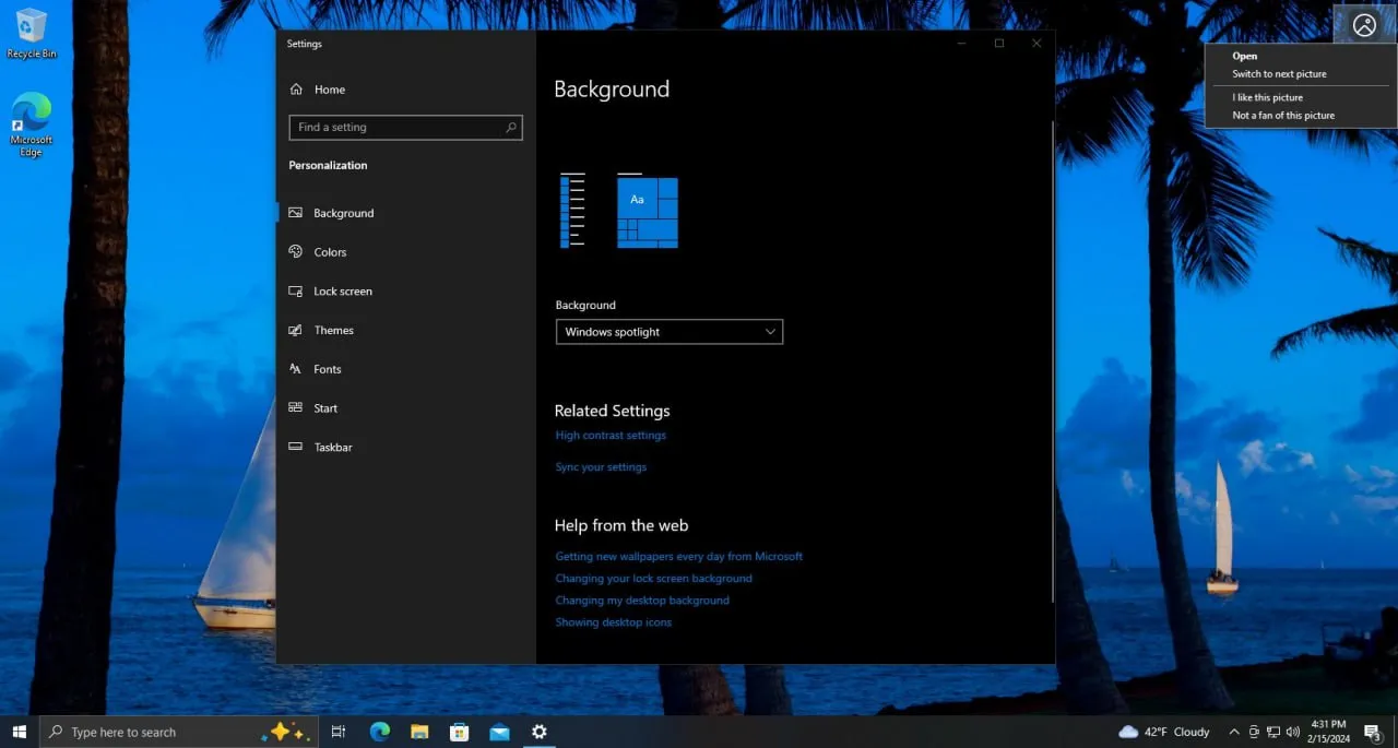 Windows 10 のスポットライト