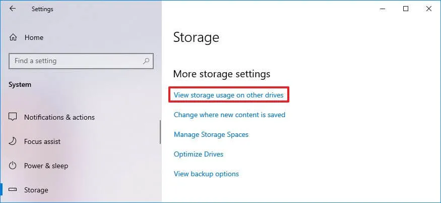Utilisation du stockage Windows 10 pour les autres pilotes