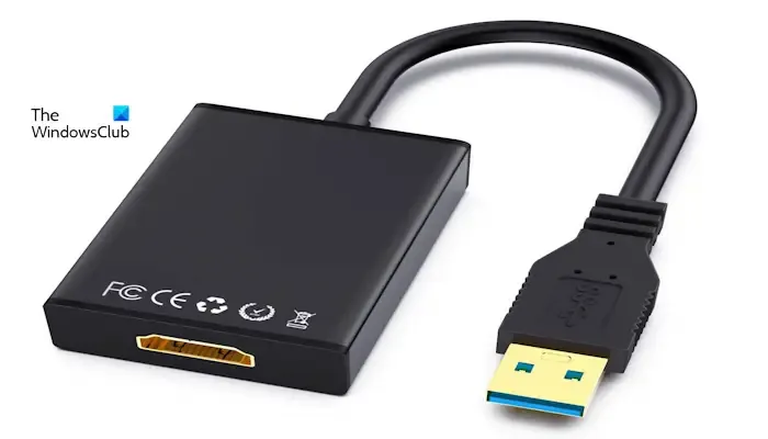 Scollega e collega l'adattatore da USB a HDMI