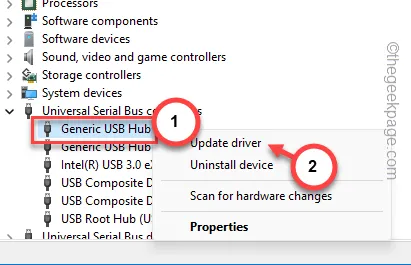USB ハブの更新最小数
